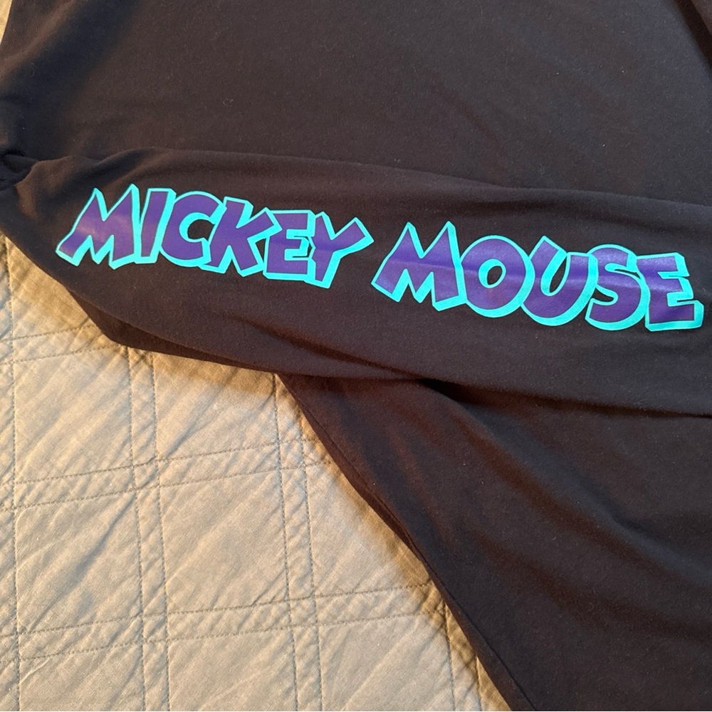 Disney Tokyo Mickey Mouse Long Sleeve Black Kanji Graphic T-Shirt Mens XL - Picture 4 of 9